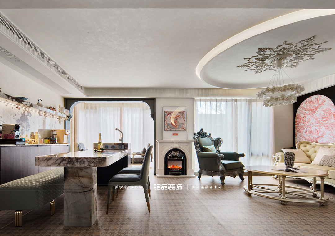 春上雅庐 160平复式楼装修 法式中古风格装修案例分享