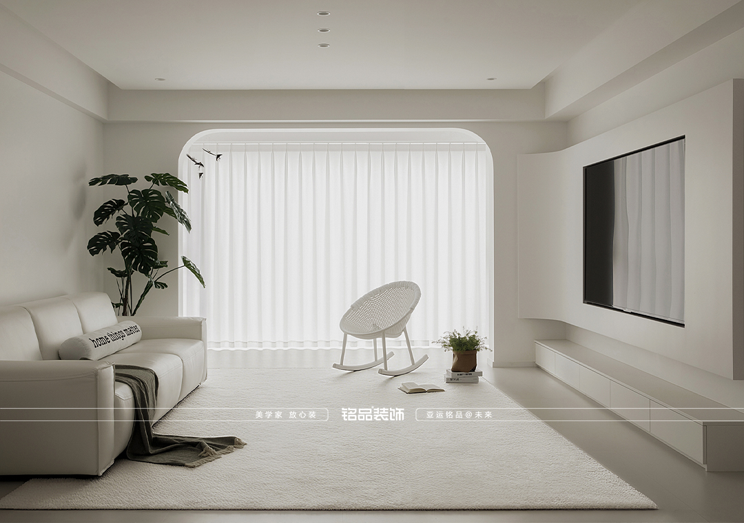 富阳祥萃万和新居 125平纯白极简风格装修案例分享