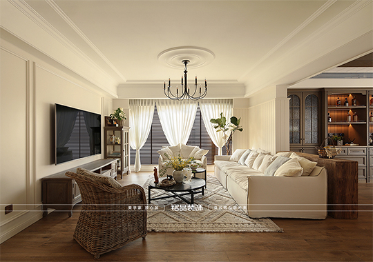 富阳山水国际装修 158平法乡风装修案例分享