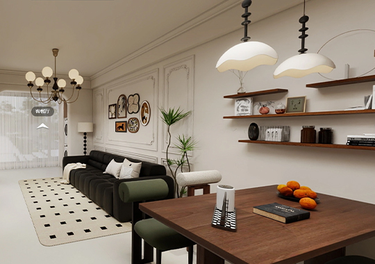 沁瑄云上府 89㎡三室两厅一卫装修效果图