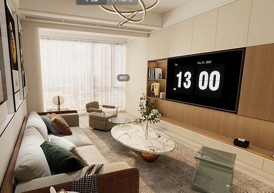 杭州云上凤栖 99㎡三室一厅两卫装修效果图