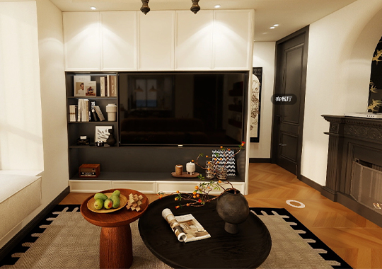 朝仕轩B2户型99㎡三室两厅一厨两卫装修效果图